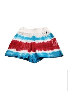 Polo Ralph Lauren Girls Shorts Size 5 Tie Dye Multicolor Red Blue White NWT. 52